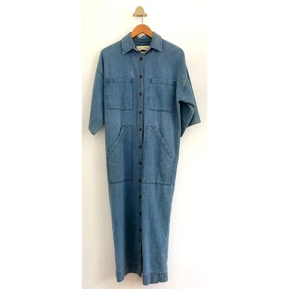 Mara Hoffman Hemp-Organic Cotton Denim Dress XS/S - Picture 3 of 9
